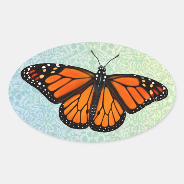 Elegant Monarch Butterfly Sticker (Front)