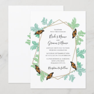 Elegant Monarch Butterfly Wedding Invitations
