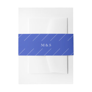 Elegant Monochromatic Blue Personalized Invitation Belly Band