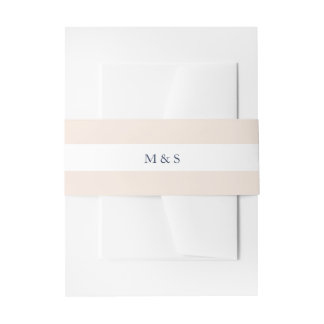 Elegant Monochromatic Blush Personalized Invitation Belly Band