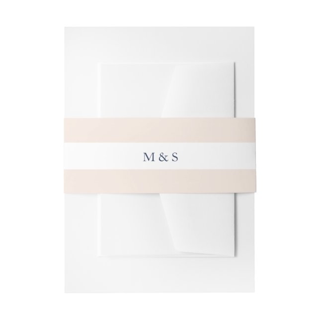 Elegant Monochromatic Blush Personalized Invitation Belly Band (Front Example)