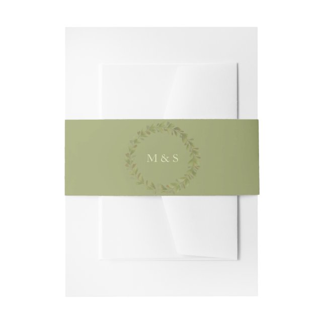 Elegant Monochromatic Pastel Earthy Personalized Invitation Belly Band (Front Example)