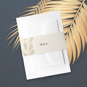 Elegant Monochromatic Pastel Earthy Personalized Invitation Belly Band