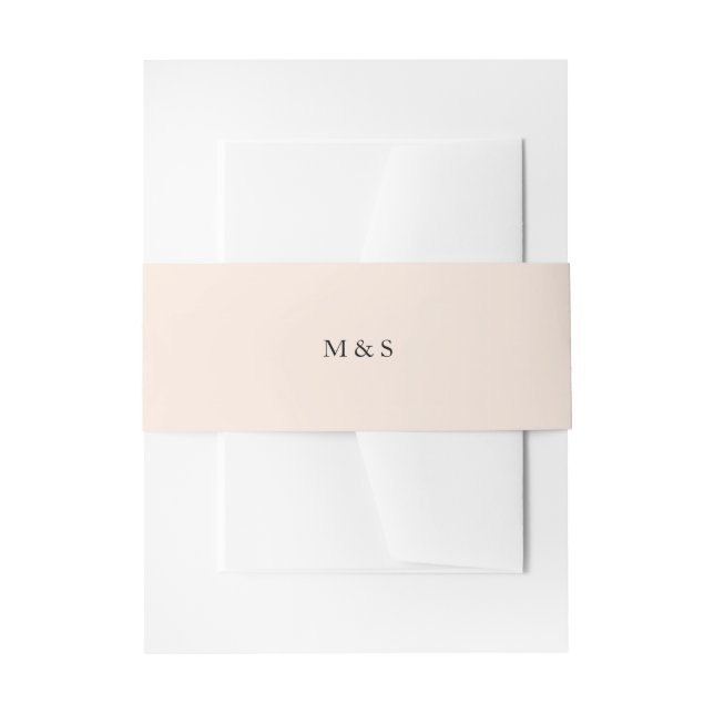 Elegant Monochromatic Pastel Pink Personalized Invitation Belly Band (Front Example)