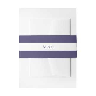 Elegant Monochromatic Purple Personalized Invitation Belly Band