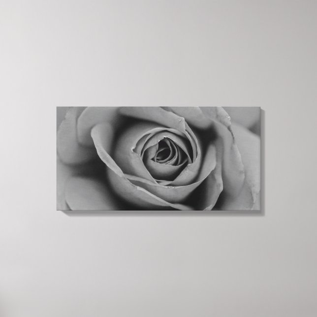 Elegant Monochromatic Rose Canvas Wall Art (Front)