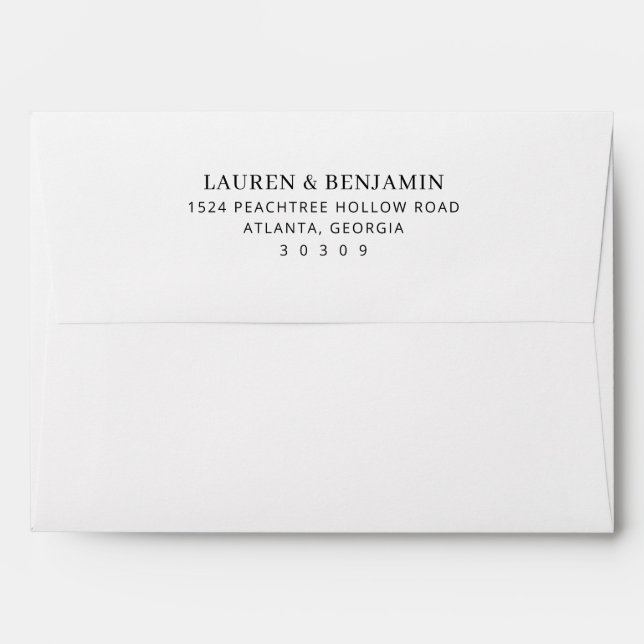 Elegant Monochrome Address Label Envelope (Back (Top Flap))