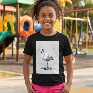 Elegant Monochrome Flamingo in Watercolor T-Shirt