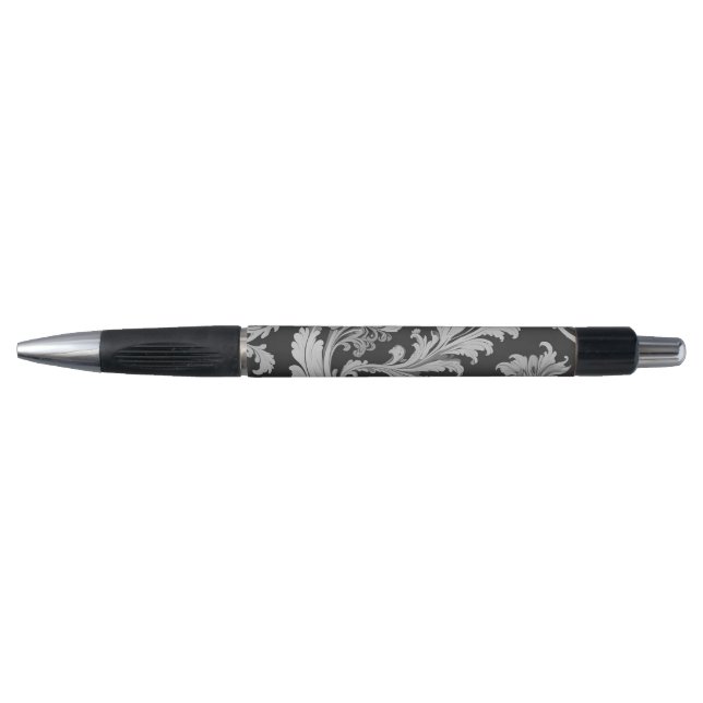 Elegant Monochrome Fleur Vintage Pattern  Pen (Front)
