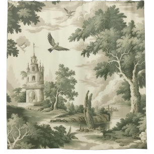 Elegant Monochrome Toile - Village & Balloon