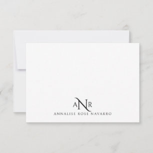 Elegant Monogram 3 Initial Name Card