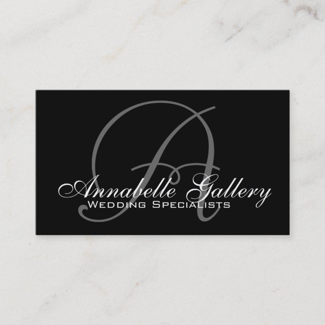 Elegant Monogram A Customizable Business Card (Front)