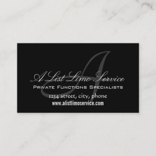 Elegant Monogram A Customizable Business Card