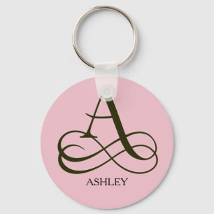 Elegant Monogram "A" Keychain