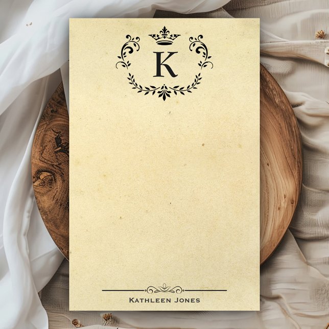 Elegant Monogram and Name | Custom Vintage Paper (Creator Uploaded)