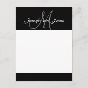 Elegant Monogram and Names Newly Wed Note Cards