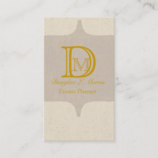 Elegant Monogram Antique Retro Vintage Gold Business Card