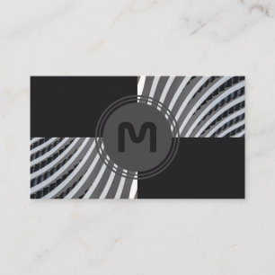 Elegant monogram architecture two tone tiles business card