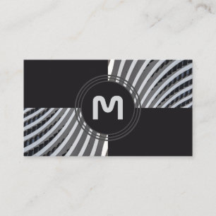 Elegant monogram architecture two tone tiles business card