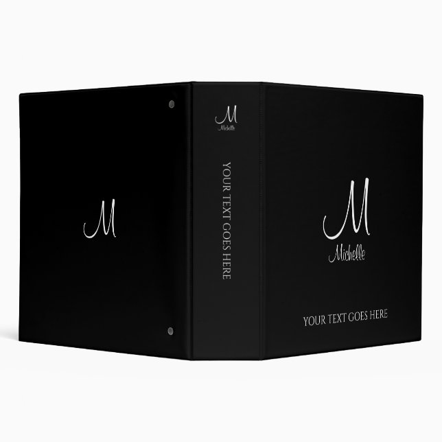 Elegant Monogram Binders Add Text Initial Letter (Background)