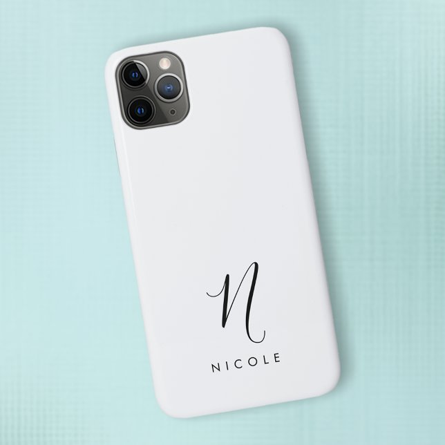 Elegant Monogram Black and White Case-Mate iPhone Case (Creator Uploaded)