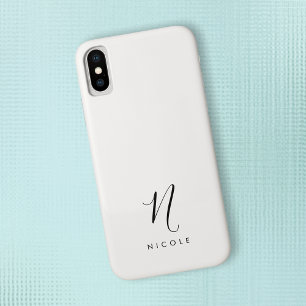 Elegant Monogram Black and White Case-Mate iPhone Case