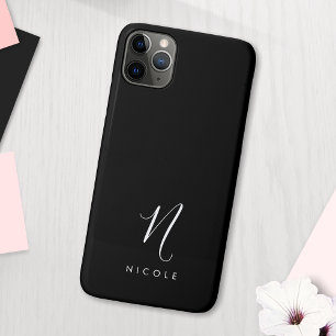 Elegant Monogram Black and White iPhone 11 Pro Max Case