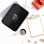 Elegant Monogram Black and White Groomsmen Gift  Laptop Sleeve<br><div class="desc">Introducing an elegant and practical laptop cover, designed as the perfect groomsmen gift. Featuring black and white Classic Monogram Initials, this cover exudes a timeless charm that is both elegant and modern. Crafted from high-quality materials, this simple laptop cover is perfect for everyday use and is a great addition to...</div>