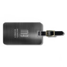 Elegant Monogram Black Brushed Metallic