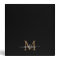 Elegant Monogram Black Gold Script Office School