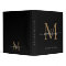 Elegant Monogram Black Gold Script Office School