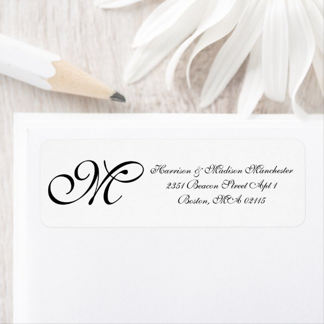 Elegant Monogram black white custom classic chic (Insitu)