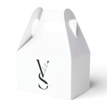Elegant Monogram Black & White Favour Box