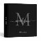 Elegant Monogram Black White Script Name Recipe
