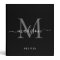 Elegant Monogram Black White Script Name Recipe