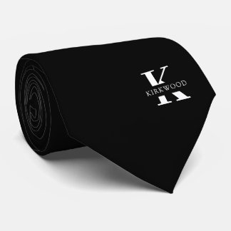 Elegant Monogram | Black White Tie