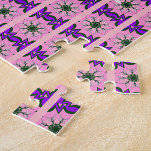 Elegant Monogram Bloom: Beautifully Personal Motif Jigsaw Puzzle
