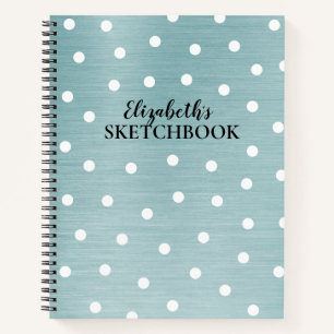 Elegant Monogram Blue Glam Sketchbook Notebook