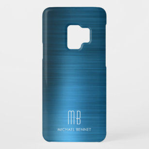 Elegant Monogram Blue Metallic  Case-Mate Samsung Galaxy S9 Case