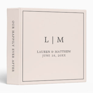 Elegant Monogram Blush Pink Wedding Planner Binder