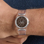 elegant monogram brown chic Silicone Strap Clear  Watch<br><div class="desc">elegant personalized monogram minimalist stylish brown Silicone Strap Clear Watch
you can change font colour, size and style.
great as groomsmen gift, wedding gift and more.</div>