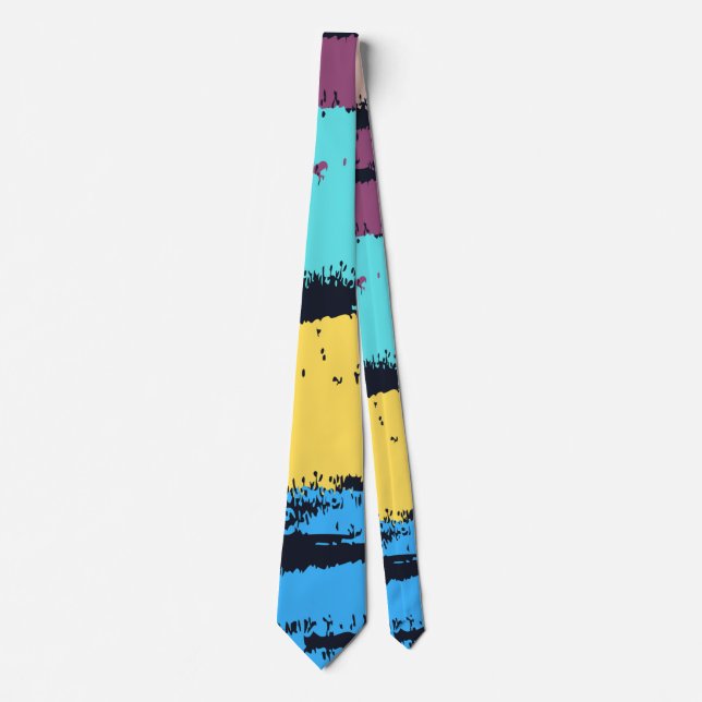 Elegant Monogram  Brush Paint  Tie (Front)