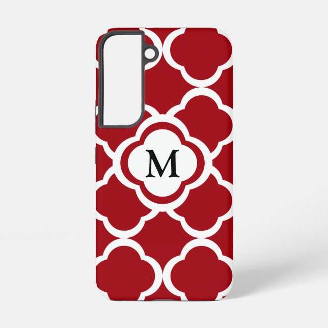 Elegant Monogram Burgundy Samsung Galaxy S22 Case (Back)
