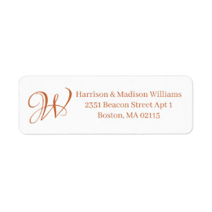 Elegant Monogram burnt orange white custom