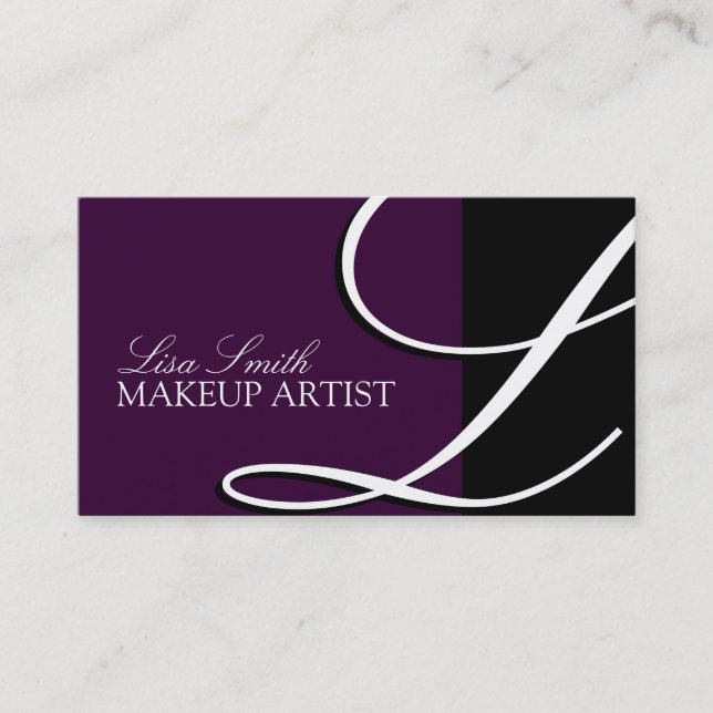 Elegant Monogram Business Cards (Front)