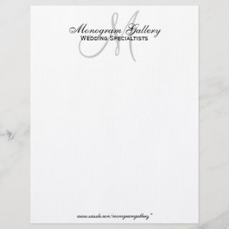Elegant Monogram Business Letterhead Linen Paper