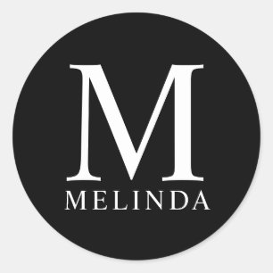 Elegant Monogram Classic Round Sticker