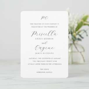 Elegant Monogram Classic Wedding Invitation