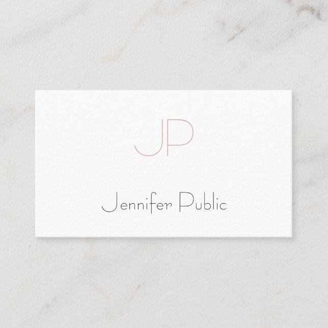 Elegant Monogram Clean Plain Luxury Design Trendy Business Card (Front)