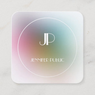 Elegant Monogram Colorful Template Luxury Modern Square Business Card